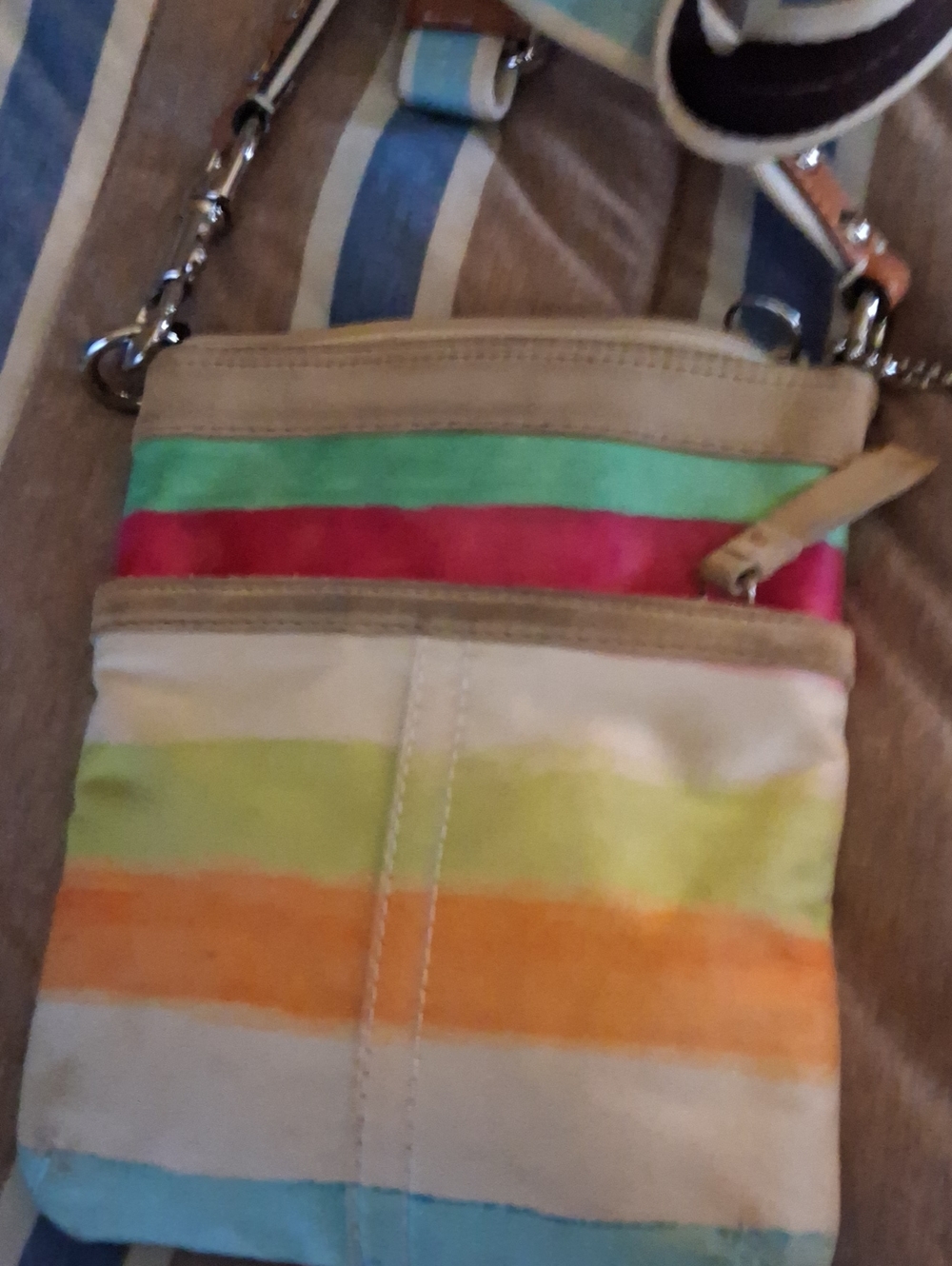 Coach Multicolor Striped Crossbody Bag